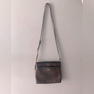 Coach Rowan Crossbody File Bag In Signature Black/Brown